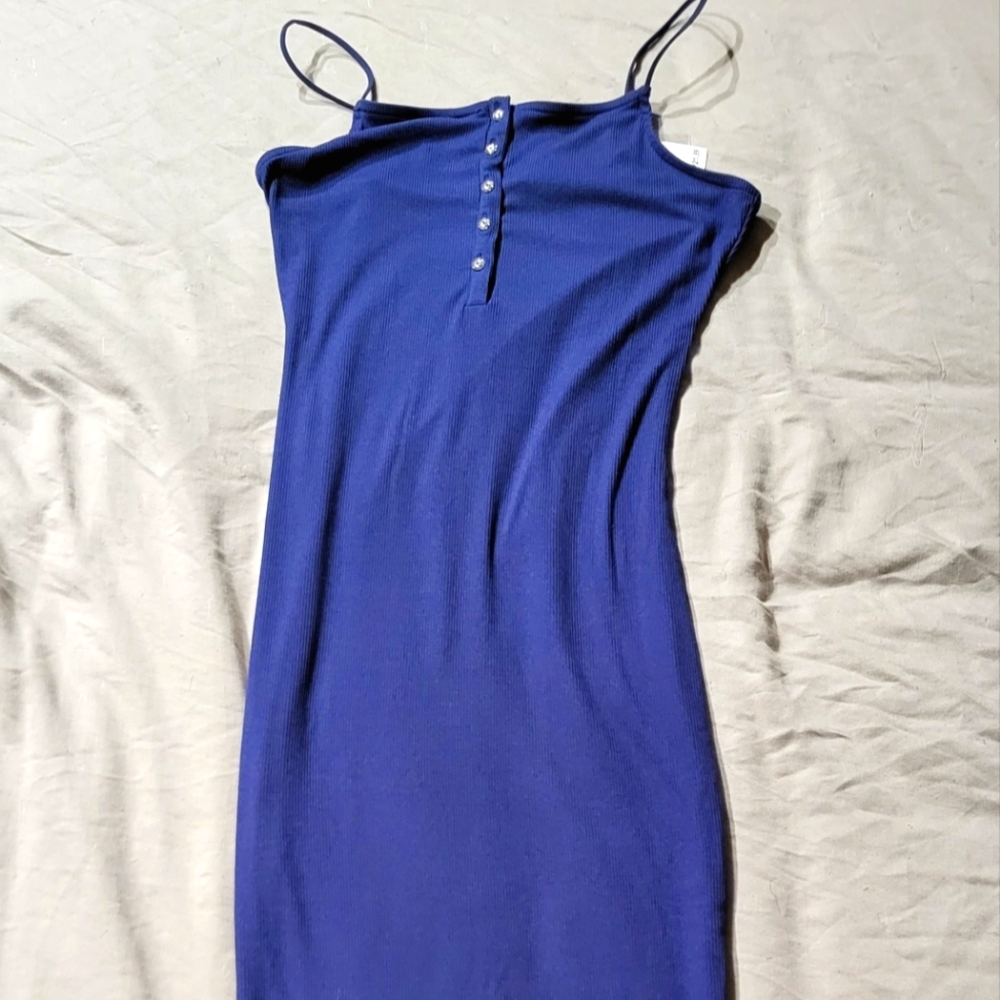 New Rue 21 Rhinestone Button Side Slit Maxi Dress